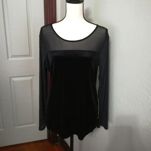 Harlowe&Graham Mesh Velvet Top